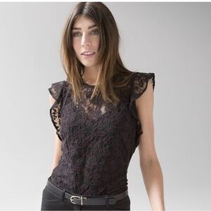 White House Black Market Black Lace Blouse